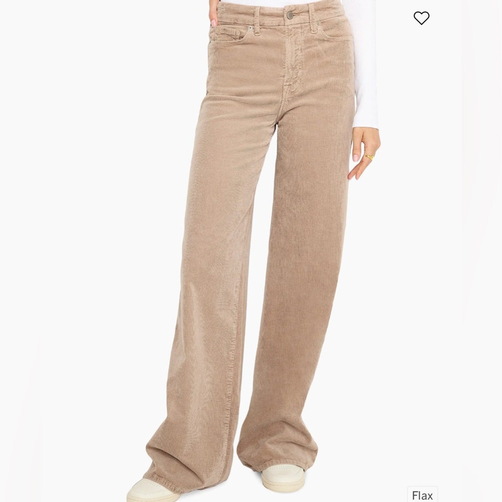 Good American Tan Corduroy Wide Leg Jeans